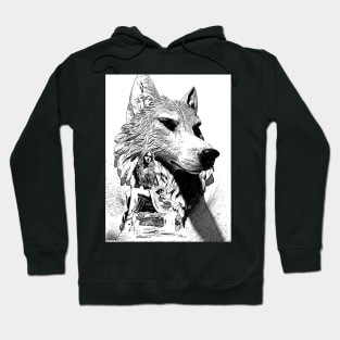 Monsters and Madonnas Original White Wolf Queen Ink Art Chris  Conidis Hoodie